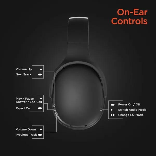 HyperGear Flip 2-in-1 Wireless Headphones + Speaker - Black - HyperGear Flip 2-in-1 Wireless Headphones + Speaker - Black - Image 7 of 9