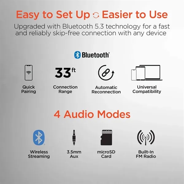 HyperGear Flip 2-in-1 Wireless Headphones + Speaker - Black - HyperGear Flip 2-in-1 Wireless Headphones + Speaker - Black - Image 9 of 9