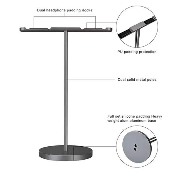 Dual Aluminum Headphones Stand Holder - Dual Aluminum Headphones Stand Holder - Image 4 of 4