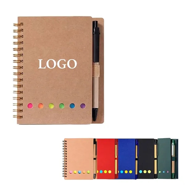 Kraft Paper Cover Notepad With Pen - Kraft Paper Cover Notepad With Pen - Image 0 of 1