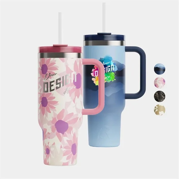 Sunny Summer 30 oz RTIC® Road Trip Tumbler with Handle - Sunny Summer 30 oz RTIC® Road Trip Tumbler with Handle - Image 0 of 10