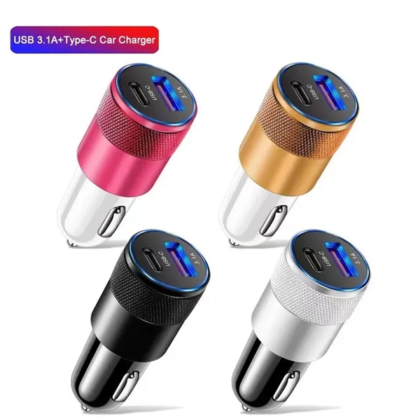 Car Charger 3.1A Usb Type-C 15W Pd Adapter - Car Charger 3.1A Usb Type-C 15W Pd Adapter - Image 1 of 3