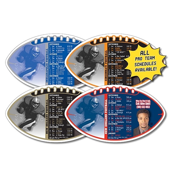 Magnet Sport Schedules - Football Shape (7x4) - 25 mil. - Magnet Sport Schedules - Football Shape (7x4) - 25 mil. - Image 0 of 0