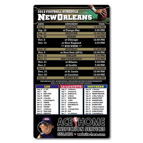 Magnet Football Sport Schedules - 4x7 Round Corners - NO3 - Magnet Football Sport Schedules - 4x7 Round Corners - NO3 - Image 0 of 0