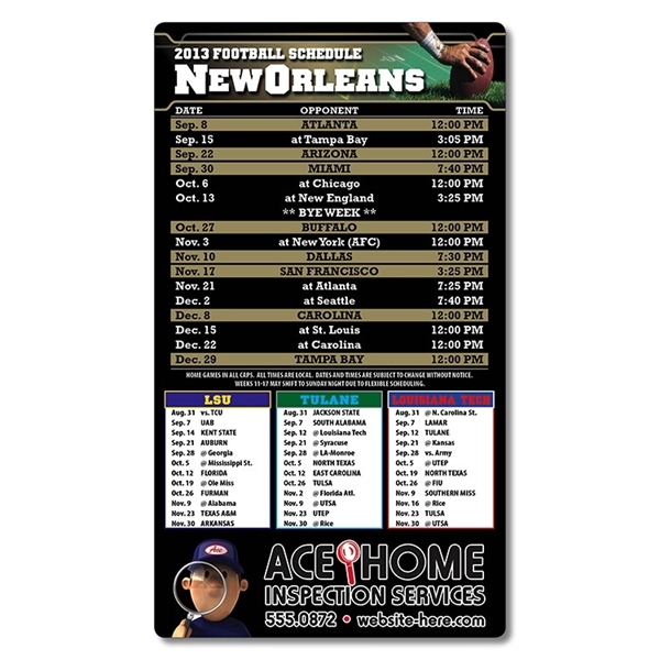 Magnet Football Sport Schedules - 4x7 Round Corners - NO1 - Magnet Football Sport Schedules - 4x7 Round Corners - NO1 - Image 0 of 0