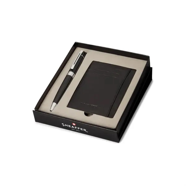 SHEAFFER® Gift Set Black 300 Ballpoint Pen w/ Card Holder - SHEAFFER® Gift Set Black 300 Ballpoint Pen w/ Card Holder - Image 7 of 9