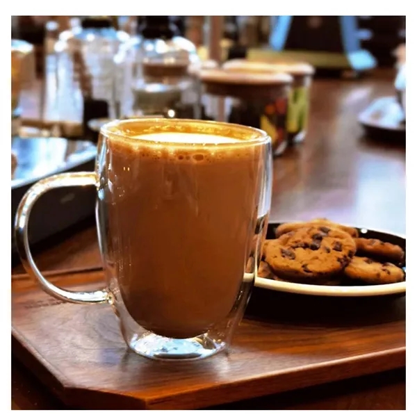 12 oz Clear Coffee Mugs Double Wall Glass Cups with Handle - 12 oz Clear Coffee Mugs Double Wall Glass Cups with Handle - Image 3 of 5