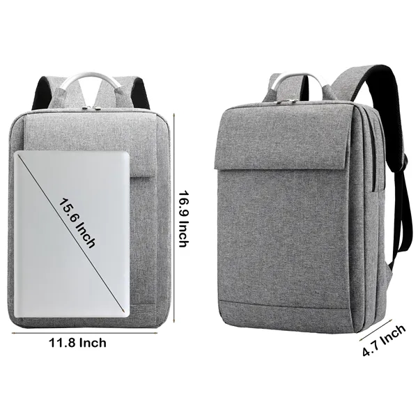 Metal Handle Dual-Compartment Business Laptop Backpack - Metal Handle Dual-Compartment Business Laptop Backpack - Image 2 of 8