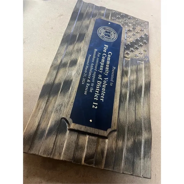 Waving Wooden Flag Plaque - Waving Wooden Flag Plaque - Image 2 of 4