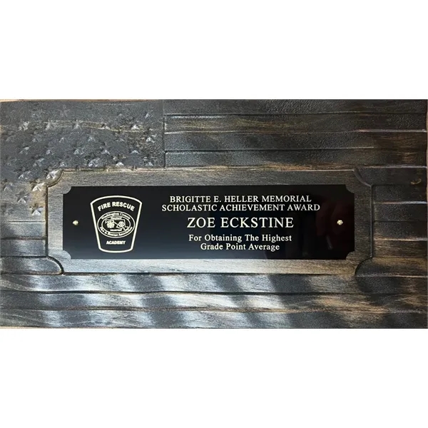Waving Wooden Flag Plaque - Waving Wooden Flag Plaque - Image 1 of 4