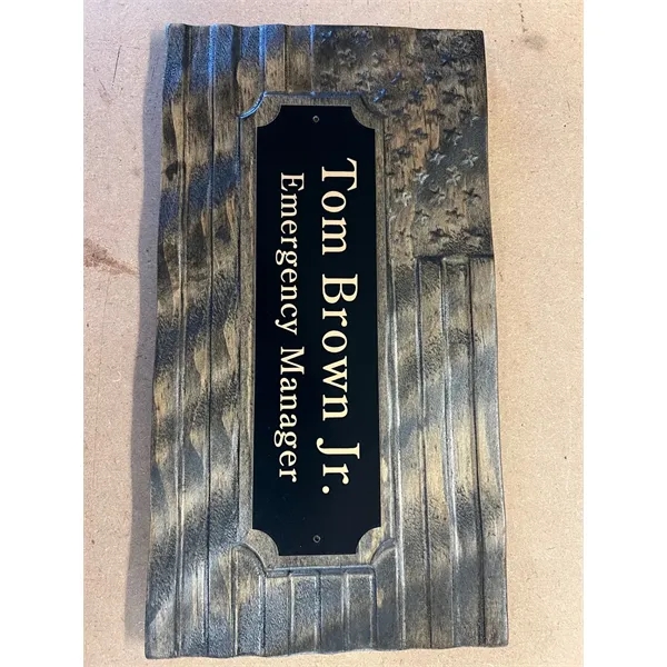 Waving Wooden Flag Plaque - Waving Wooden Flag Plaque - Image 3 of 4