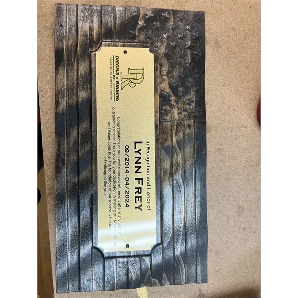 Waving Wooden Flag Plaque - Waving Wooden Flag Plaque - Image 4 of 4