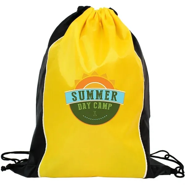 Two Tone Sided Drawstring Tote Bags - Two Tone Sided Drawstring Tote Bags - Image 0 of 6