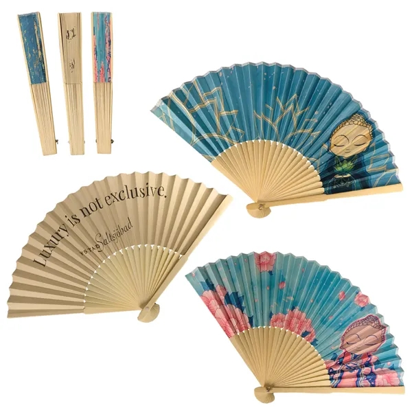 Printed Dynasty Hand Fan - Printed Dynasty Hand Fan - Image 6 of 6