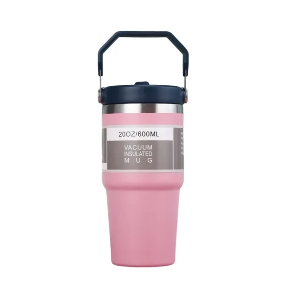 Double-Wall Insulated Thermal Tumbler with Handle, 20 oz. - Double-Wall Insulated Thermal Tumbler with Handle, 20 oz. - Image 6 of 10