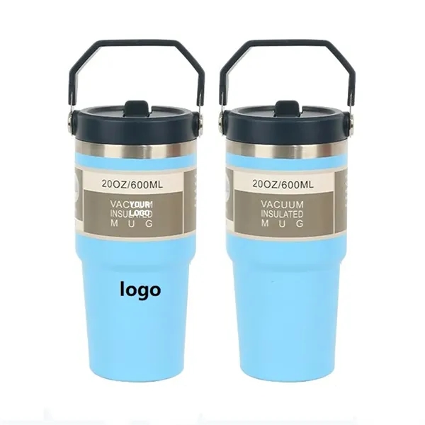 Double-Wall Insulated Thermal Tumbler with Handle, 20 oz. - Double-Wall Insulated Thermal Tumbler with Handle, 20 oz. - Image 9 of 10