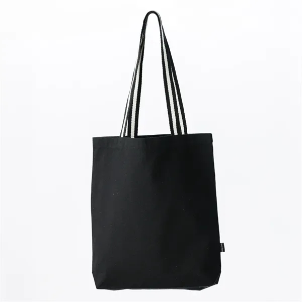 Deluxe Canvas Tote Bag with Striped Handles - Deluxe Canvas Tote Bag with Striped Handles - Image 1 of 4