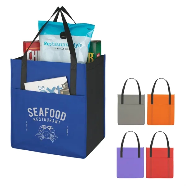 Non-Woven Shopper's Pocket Tote Bag - Non-Woven Shopper's Pocket Tote Bag - Image 1 of 19