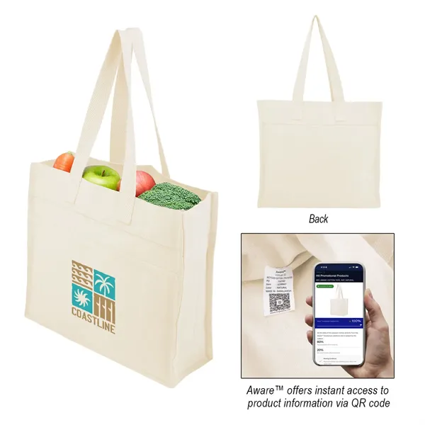 Aware™ 4 Oz. Recycled Cotton Tote Bag - Aware™ 4 Oz. Recycled Cotton Tote Bag - Image 0 of 2