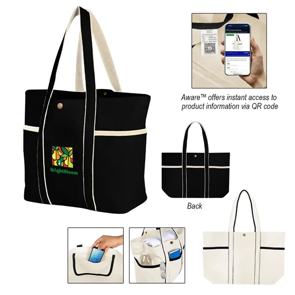 Aware™ 10 Oz. Recycled Cotton Canvas Tote Bag - Aware™ 10 Oz. Recycled Cotton Canvas Tote Bag - Image 1 of 3