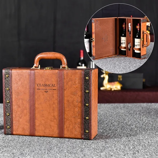 Classic Pu Leather Wine Box - Classic Pu Leather Wine Box - Image 1 of 3