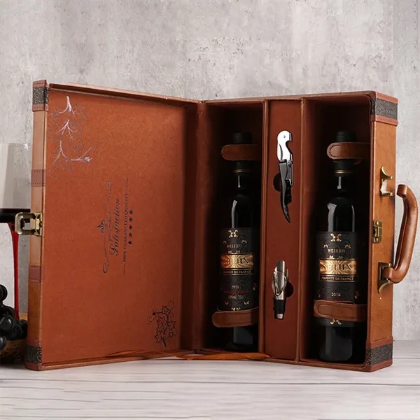 Classic Pu Leather Wine Box - Classic Pu Leather Wine Box - Image 3 of 3