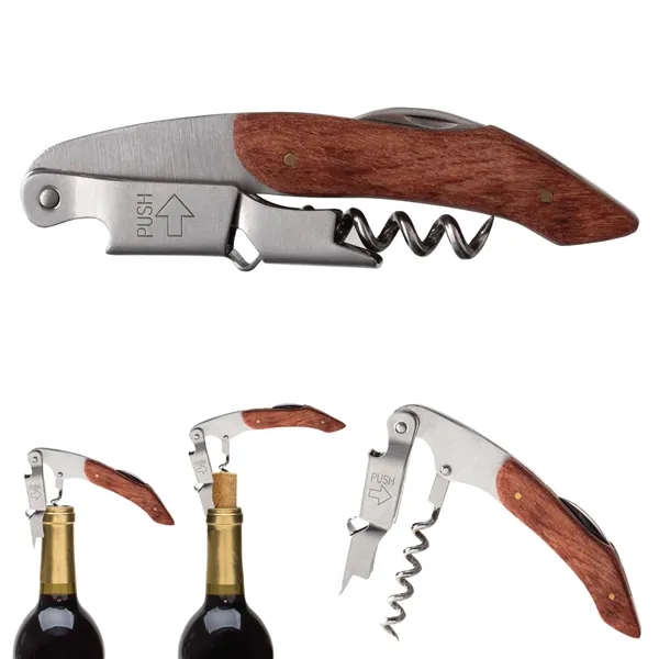Rosewood Double Hinged Waiter's Corkscrew - Rosewood Double Hinged Waiter's Corkscrew - Image 1 of 2