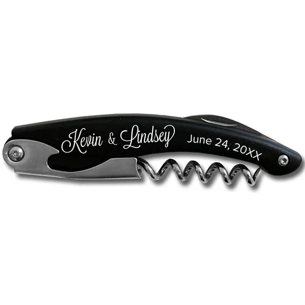 Black Corkscrew Bottle Opener