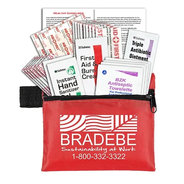 Custom Zenith 27 Piece First Aid Kit in Zipper Pouch