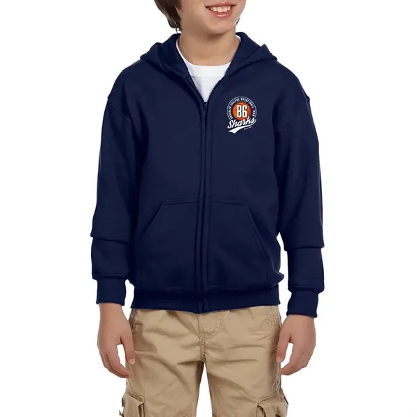 Gildan® HeavyBlend Youth Full Zipper Hooded Sweatshirt - Gildan® HeavyBlend Youth Full Zipper Hooded Sweatshirt - Image 7 of 16