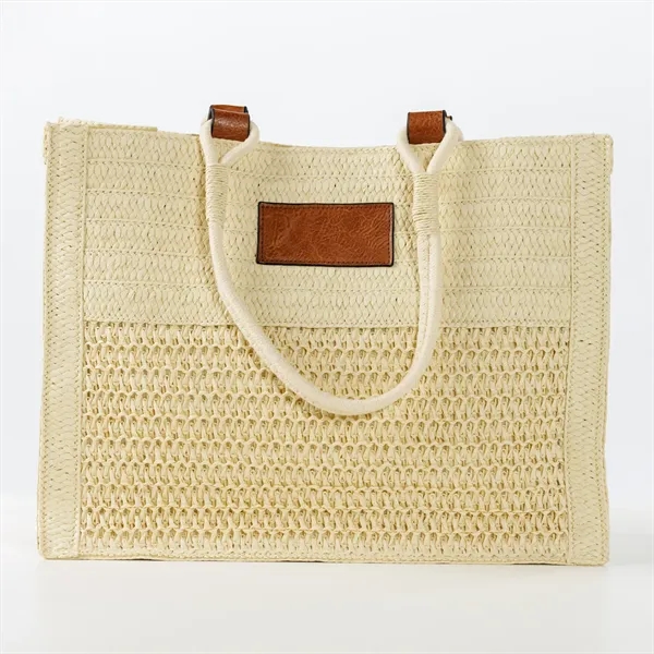 Woven Straw Beach Tote - Woven Straw Beach Tote - Image 2 of 3