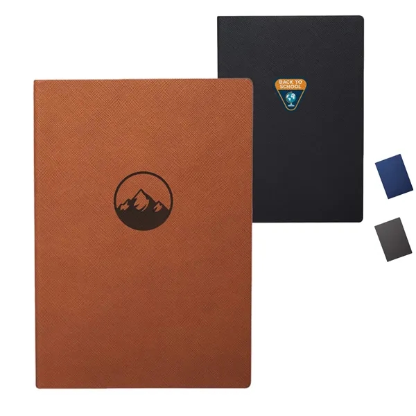 Softcover Notebook w/ Custom Imprint & Woven Fabric Bookmark