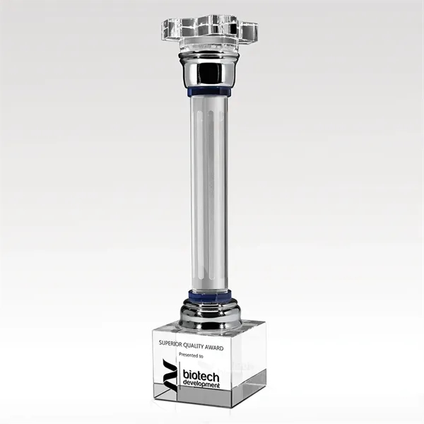 Sapphire Accented Crystal Column Award