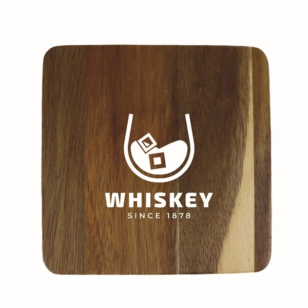 Square Wood Coaster with Bottle Opener - Square Wood Coaster with Bottle Opener - Image 1 of 1