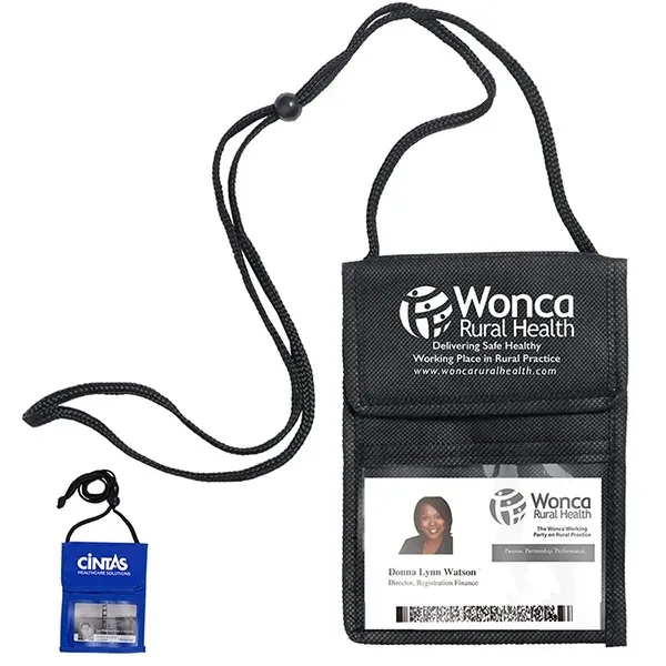 NonWoven Econo 5 Function Tradeshow Badgeholder & NeckWallet - NonWoven Econo 5 Function Tradeshow Badgeholder & NeckWallet - Image 0 of 3