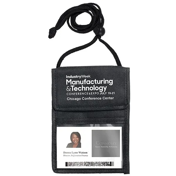 NonWoven Econo 5 Function Tradeshow Badgeholder & NeckWallet - NonWoven Econo 5 Function Tradeshow Badgeholder & NeckWallet - Image 1 of 3
