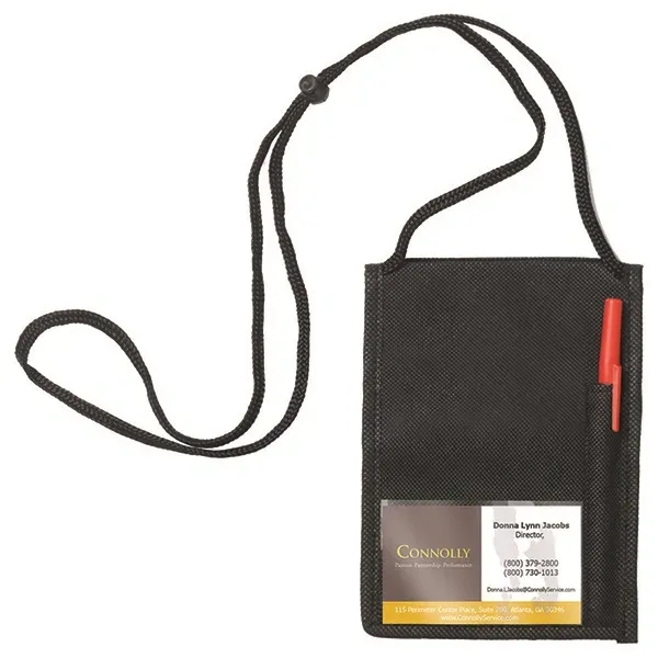 NonWoven Econo 5 Function Tradeshow Badgeholder & NeckWallet - NonWoven Econo 5 Function Tradeshow Badgeholder & NeckWallet - Image 2 of 3