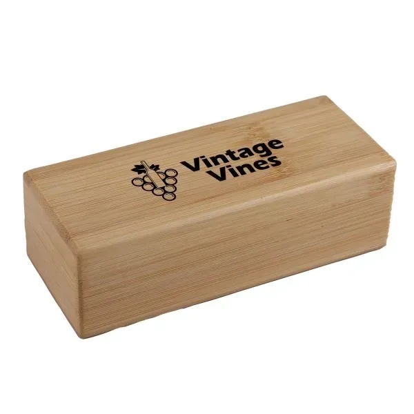 2-Piece Bamboo Wine Opener Set w/ Magnetic Closure - 2-Piece Bamboo Wine Opener Set w/ Magnetic Closure - Image 1 of 2