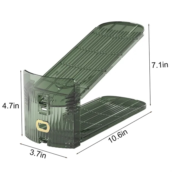 Double Tier Shoe Rack Adjustable Height Slot Organizer - Double Tier Shoe Rack Adjustable Height Slot Organizer - Image 1 of 4