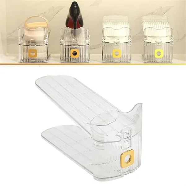 Double Tier Shoe Rack Adjustable Height Slot Organizer - Double Tier Shoe Rack Adjustable Height Slot Organizer - Image 4 of 4