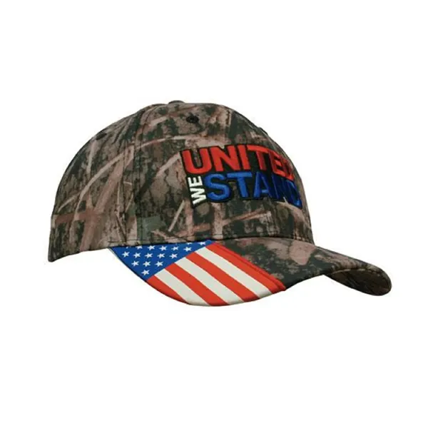 True Timber Camouflage with Woven USA Flag Peak Cap - True Timber Camouflage with Woven USA Flag Peak Cap - Image 0 of 0