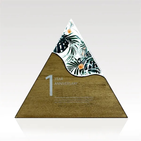Custom Triangle Wave Plaque - Acrylic & Wood with Full-Color - Custom Triangle Wave Plaque - Acrylic & Wood with Full-Color - Image 0 of 1