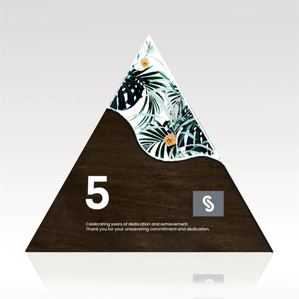 Custom Triangle Wave Plaque - Acrylic & Wood with Full-Color - Custom Triangle Wave Plaque - Acrylic & Wood with Full-Color - Image 1 of 1