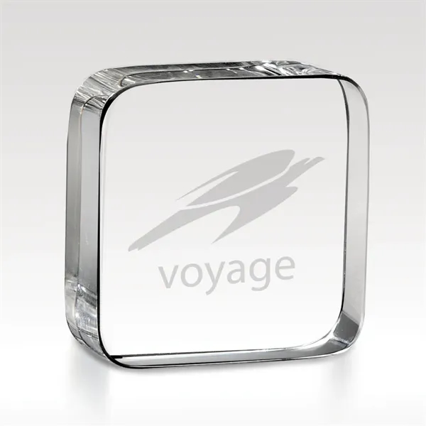 Optic Crystal Paperweight - Full Color Imprint