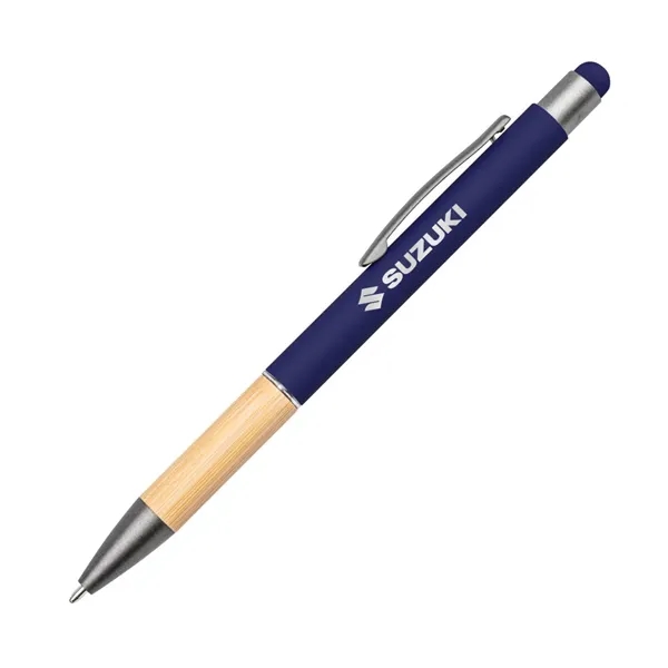 Assias Aluminum Pen w/Bamboo Grip & Blue Refill - Assias Aluminum Pen w/Bamboo Grip & Blue Refill - Image 1 of 6