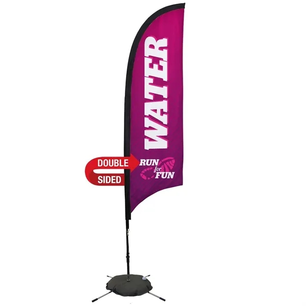 7' Premium Razor Sail Sign Flag, 2-Sided, Scissor Base