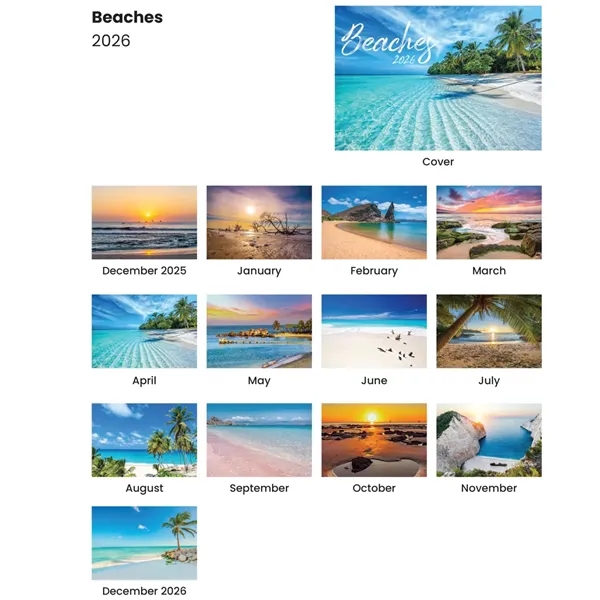 Full Color Beaches Spiral Wall Calendar - Full Color Beaches Spiral Wall Calendar - Image 1 of 1