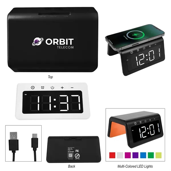 15W Light-Up Wireless Charger Alarm Clock - 15W Light-Up Wireless Charger Alarm Clock - Image 1 of 2
