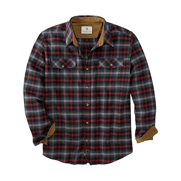 Brushed Plaid Shirt Long Sleeves Double Pockets - Brushed Plaid Shirt Long Sleeves Double Pockets - Image 4 of 23