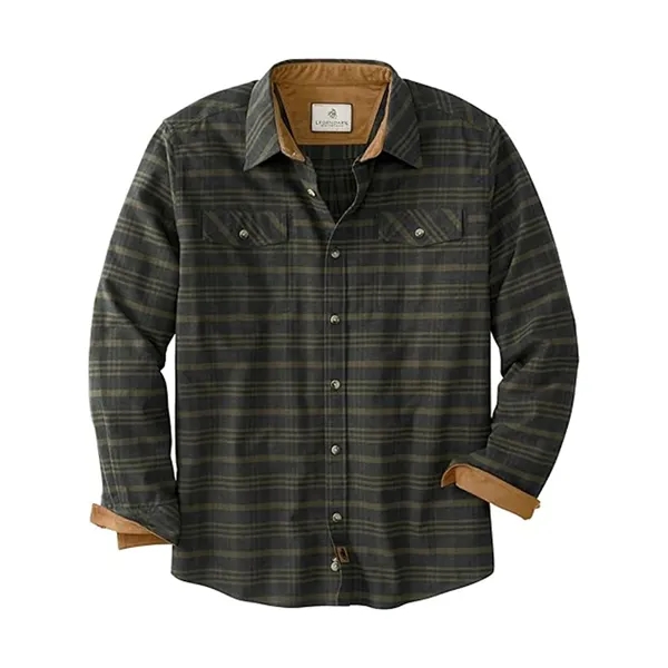 Brushed Plaid Shirt Long Sleeves Double Pockets - Brushed Plaid Shirt Long Sleeves Double Pockets - Image 5 of 23